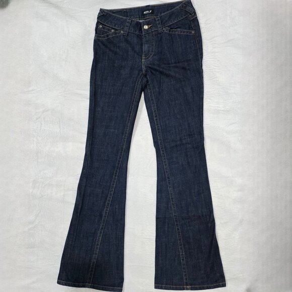 Allen B. Flared Denim Jeans – Dark Wash Stretch w/ Decorative Pockets | Size 4 - Picture 1 of 8
